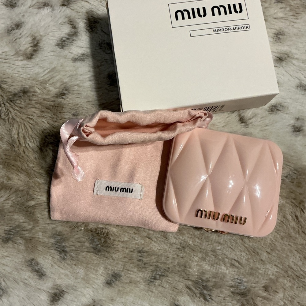 Miu Miu Pink mirror with small Bag and box
